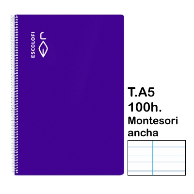 libreta t.4 montesori 5 100h lila