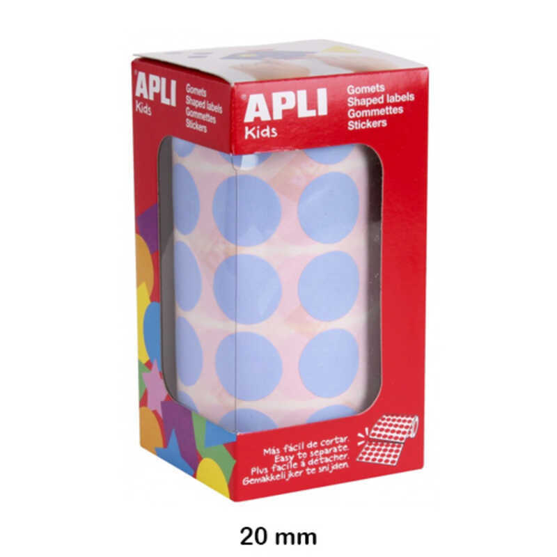 rollo gomet circulo 20mm azul claro