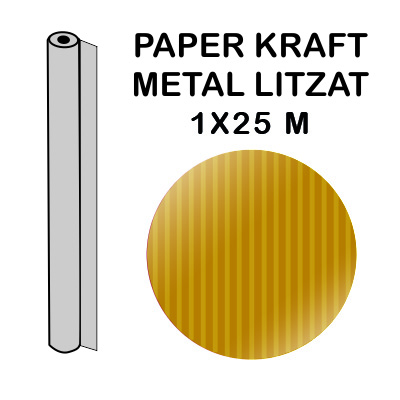 rollo papel kraft oro 1x25m 70gr