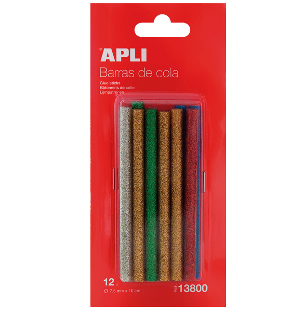 paq. 12 barras silicona 7'5mm purpurina