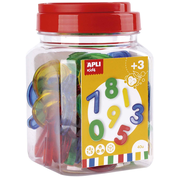 bote 40 numeros translucidos dif colores