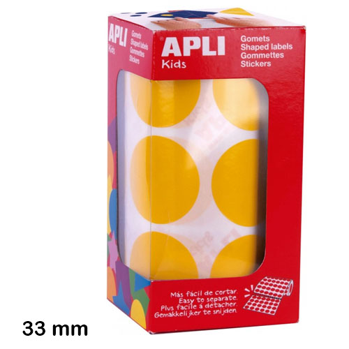 rollo gomets redondo xl de 33mm amarillo