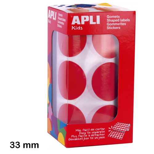 rollo gomets redondo xl de 33mm rojo