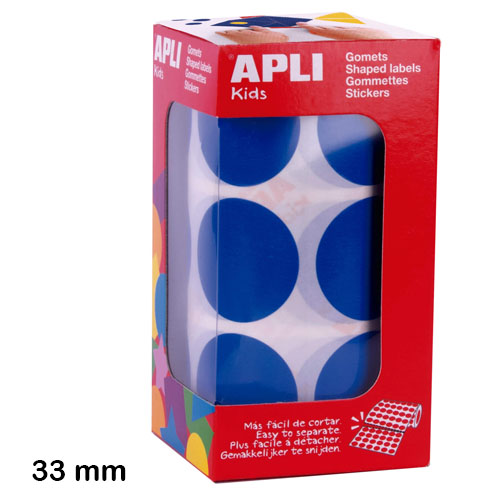 rollo gomets redondo xl de 33mm azul