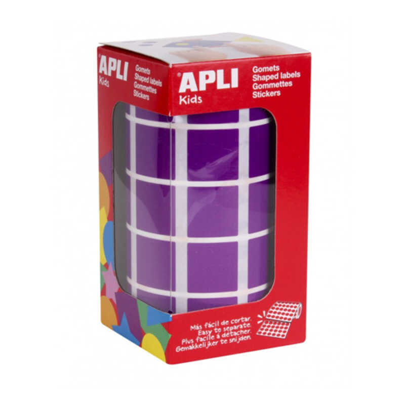 rollo gomets cuadrado 21mm violeta