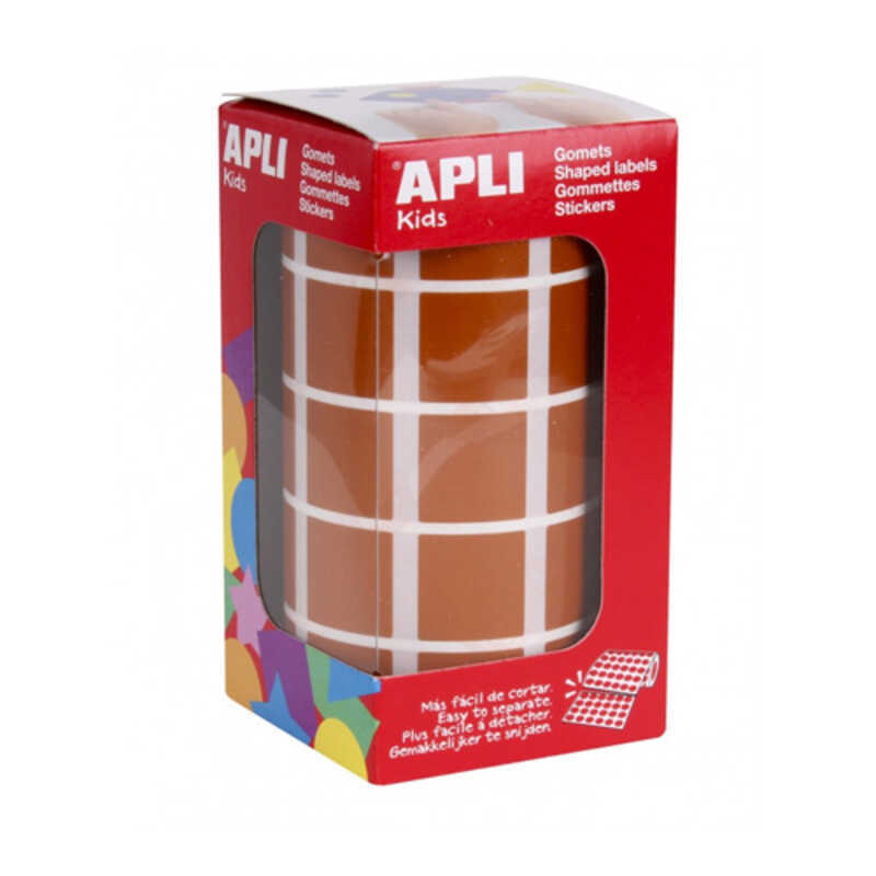 rollo gomets cuadrado 21mm marron