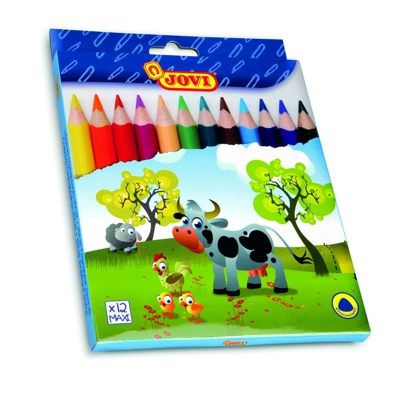 caja 12 lapices colores maxi trio jovi