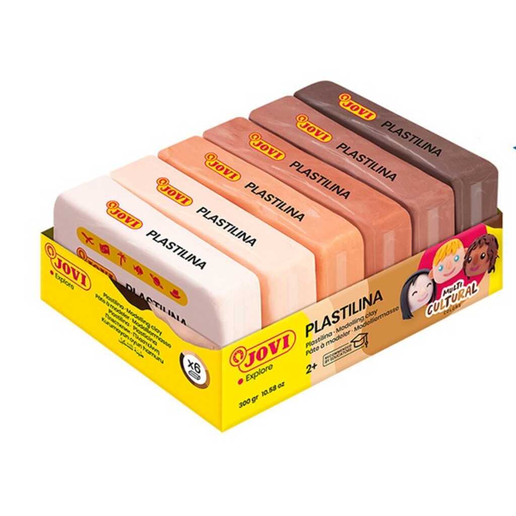 pack 6 plastilinas 50gr color multicultu