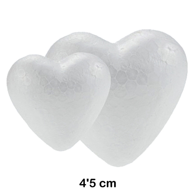 paq.12 corazones porexpan 4,5cm blanco