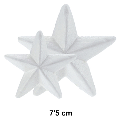 paq. 6 estrella porexpan blanco 7,5cm