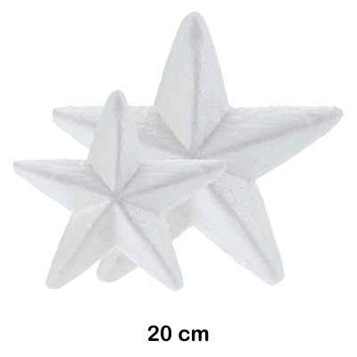 paq. 3 estrellas porexpan blanco 20cm