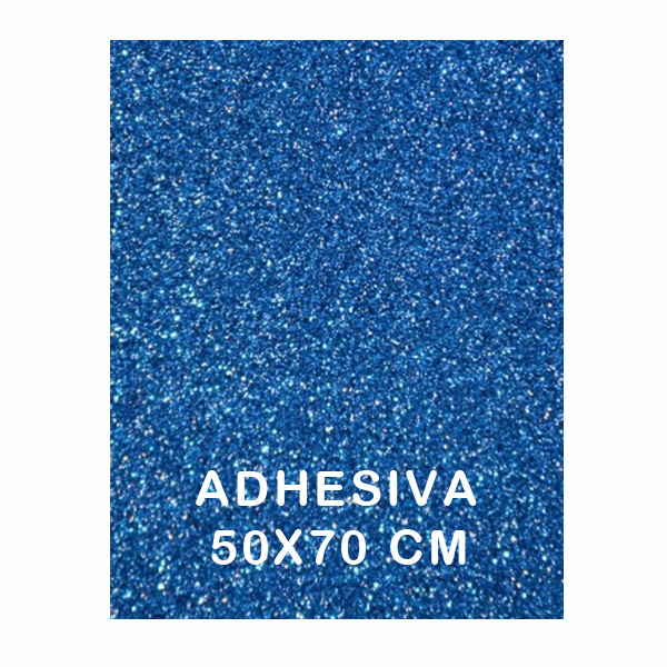 goma eva 40x60cm 2mm purpurina adh blava