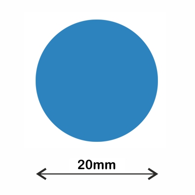 rollo gomet circulo 20mm azul fluor.