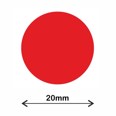 rollo gomet circulo 20mm rojo fluor.