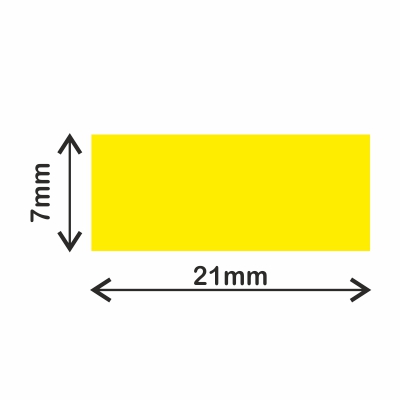 rollo gomets rectangulo 21x7mm amarillo