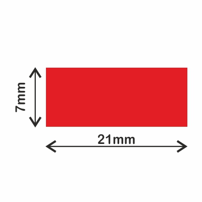 rollo gomets rectangulo 21x7mm rojo