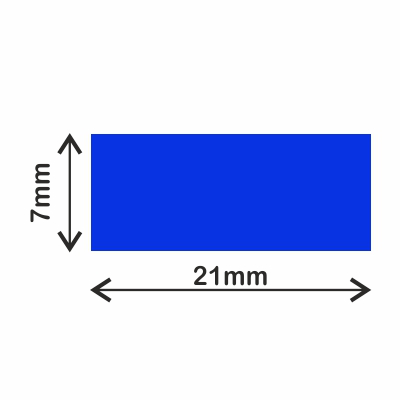 rollo gomets rectangulo 21x7mm azul