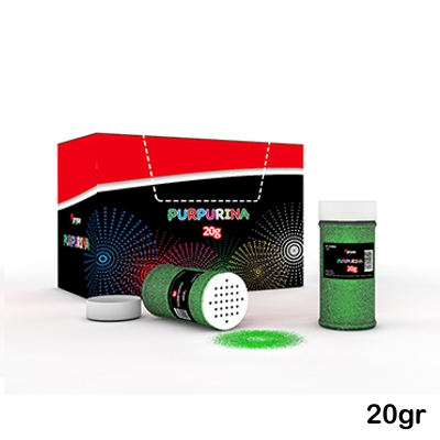 bote 20gr. purpurina verde