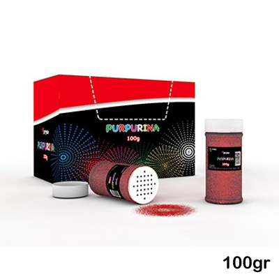 bote 100gr. purpurina rojo tipo salero