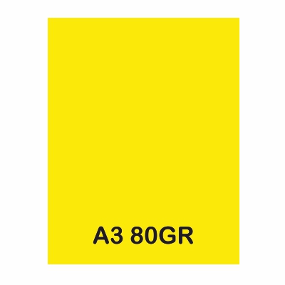 paquete 250h papel a3 80gr amarillo cana