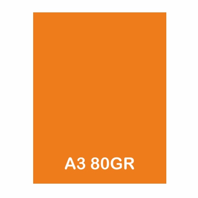 paquete 250h papel a3 80gr naranja