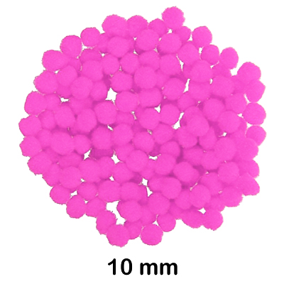 paquete 200 pompones 10mm rosa