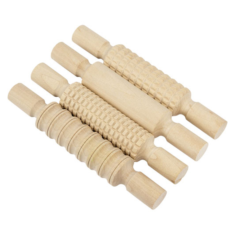 pack 4 rodillos de madera diferentes