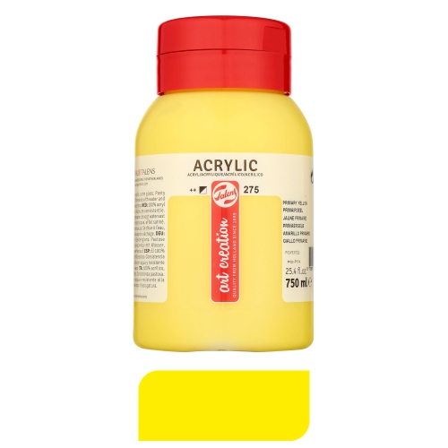 tempera acrilica 750ml groc primari