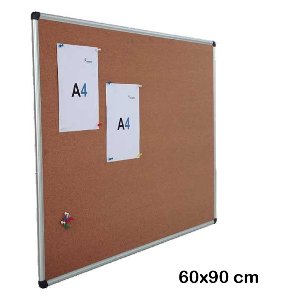tablero corcho marco aluminio 60x90cm