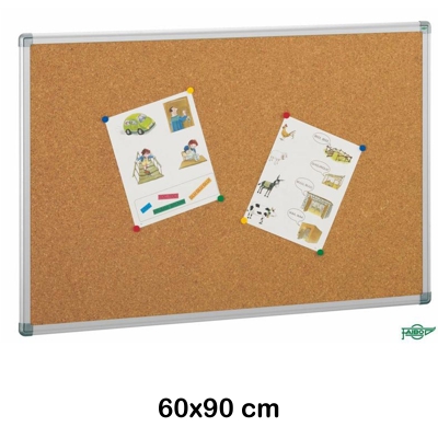 tablero anuncios corcho 60x90cm. m/alum