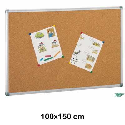 tablero anuncios corcho 100x150cm. m/alu