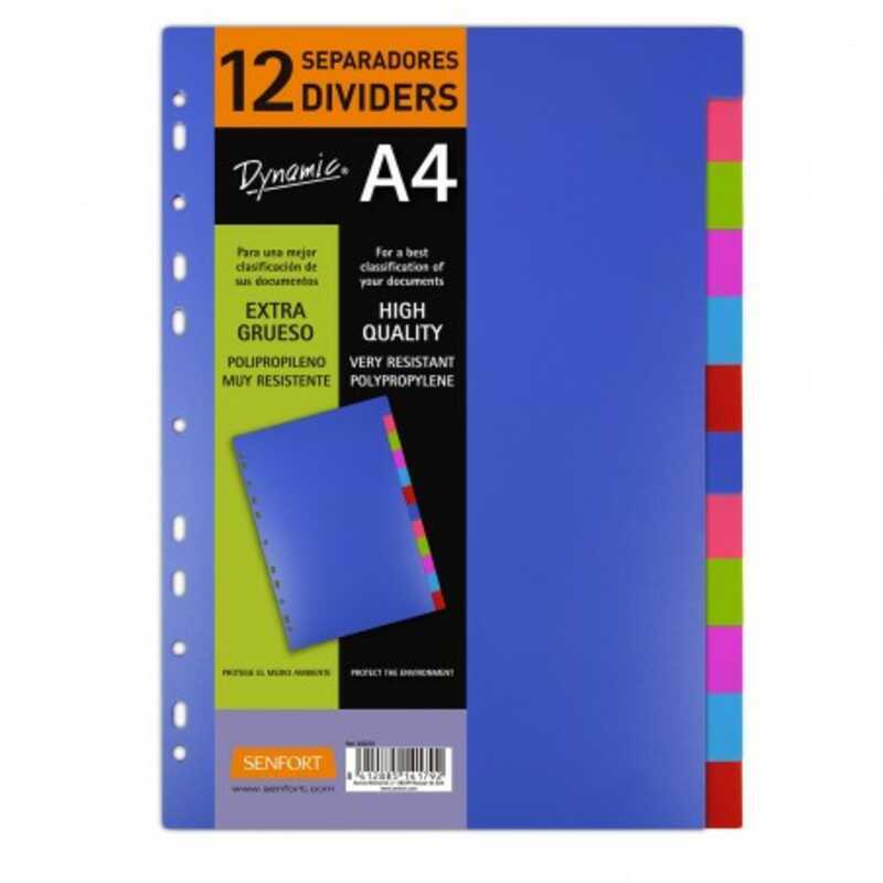 juego 12 separadores a4 polip. rigido