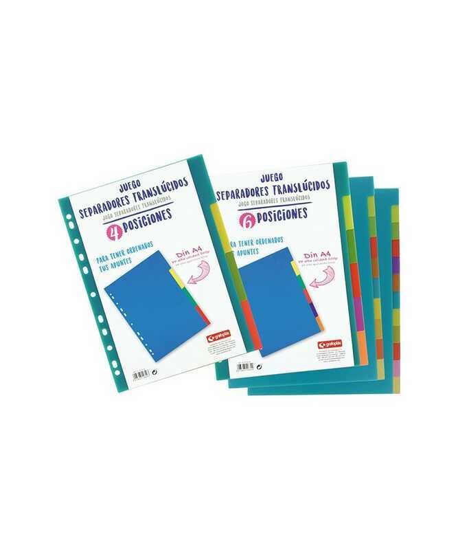 juego 6 separadores a4 plastico 500mic