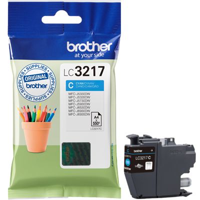 cartucho brother lc3217c cyan