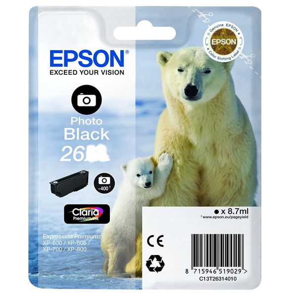 cartucho epson 26 negre claria