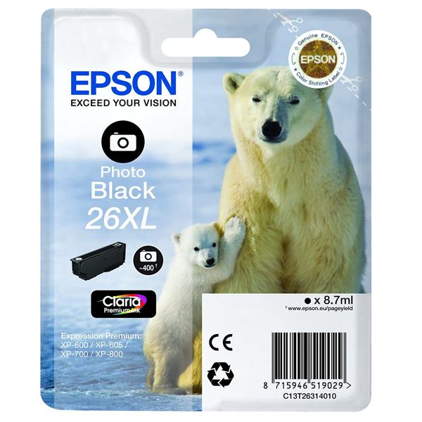 cartucho epson 26xl negro claria