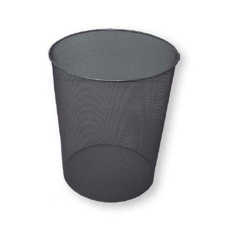 papelera metalica rejilla cromada 12l