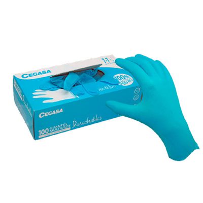 caja de 100 guantes de nitrilo talla p