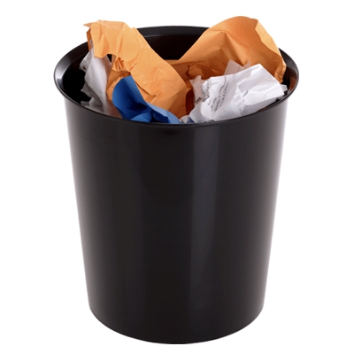 papelera plastico 16l negra
