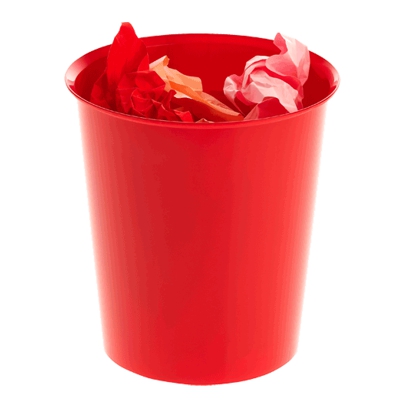 papelera plastico 16l rojo