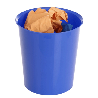 papelera plastico 16l azul