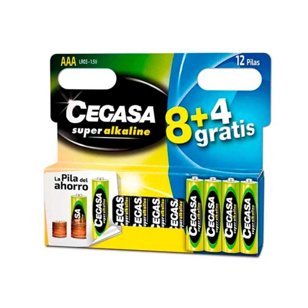 pila 1.5v aaa cegasa superalkaline 8+4