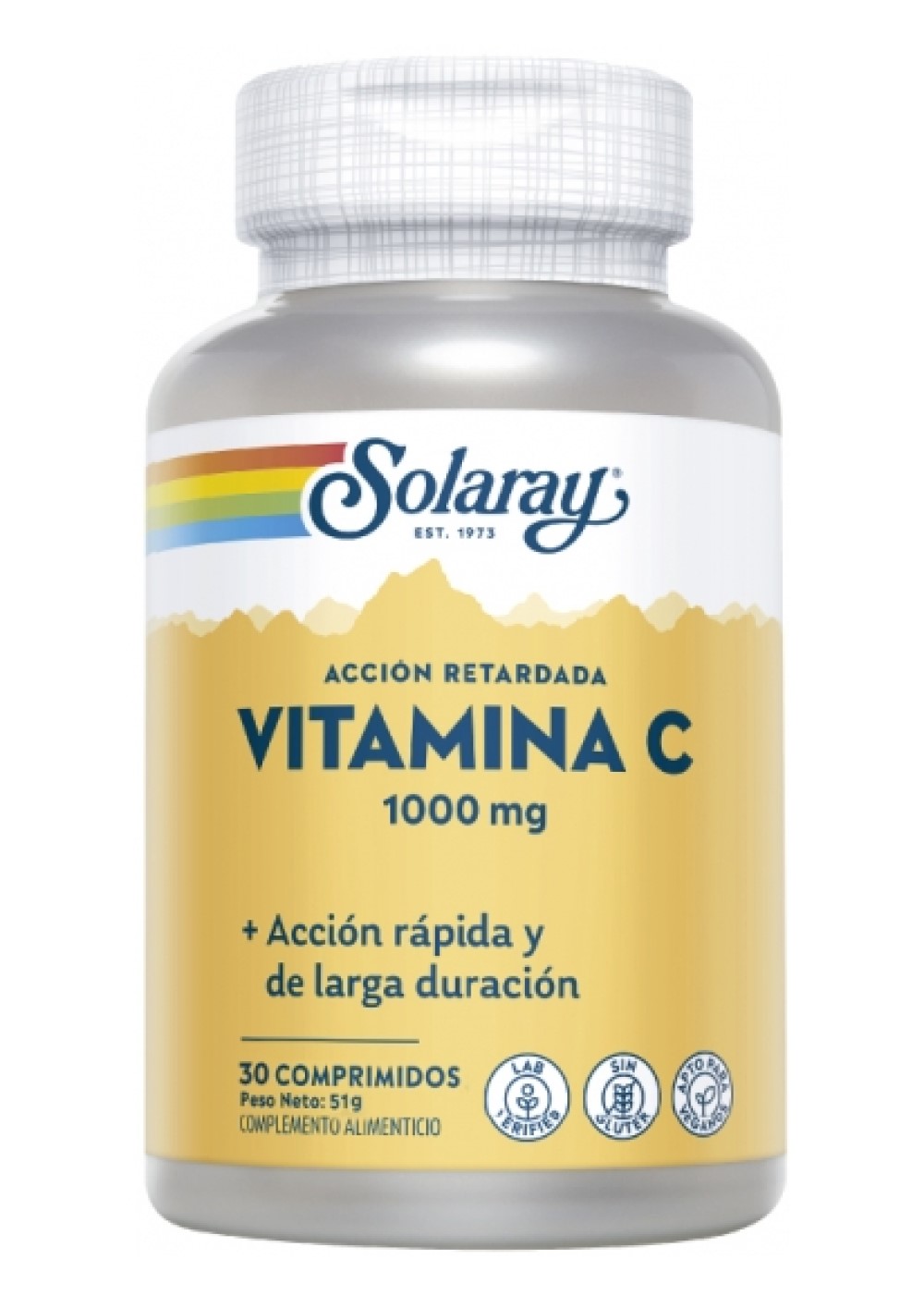 Vitamina C 1000 mg Acción Retardada   Solaray | Alta Dosis y Liberación Prolongada