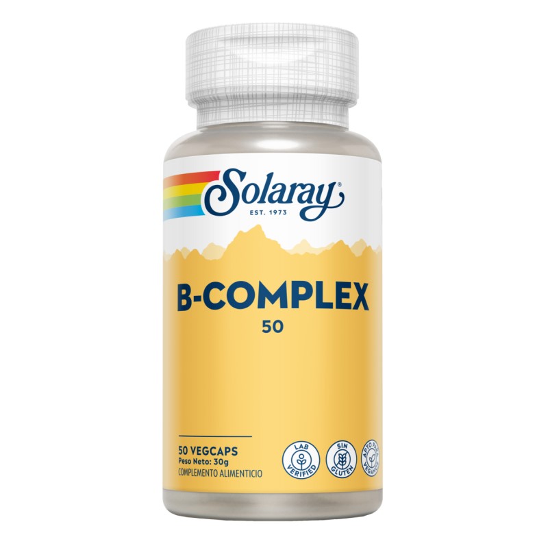 Vitaminas del Grupo B Complejo 50   Solaray (50 cápsulas vegetales)