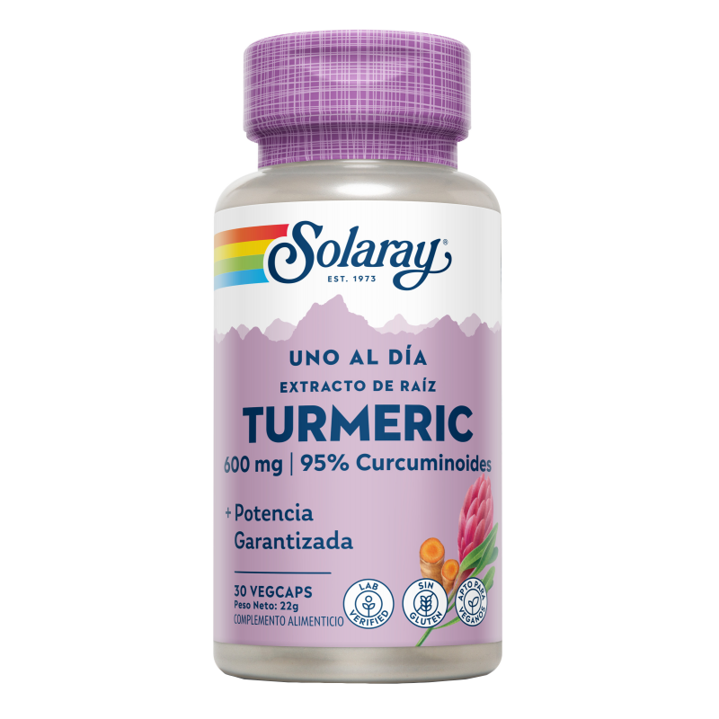 SOLARAY - TURMERIC 600mg - UNO AL DÍA - 30 CAPS