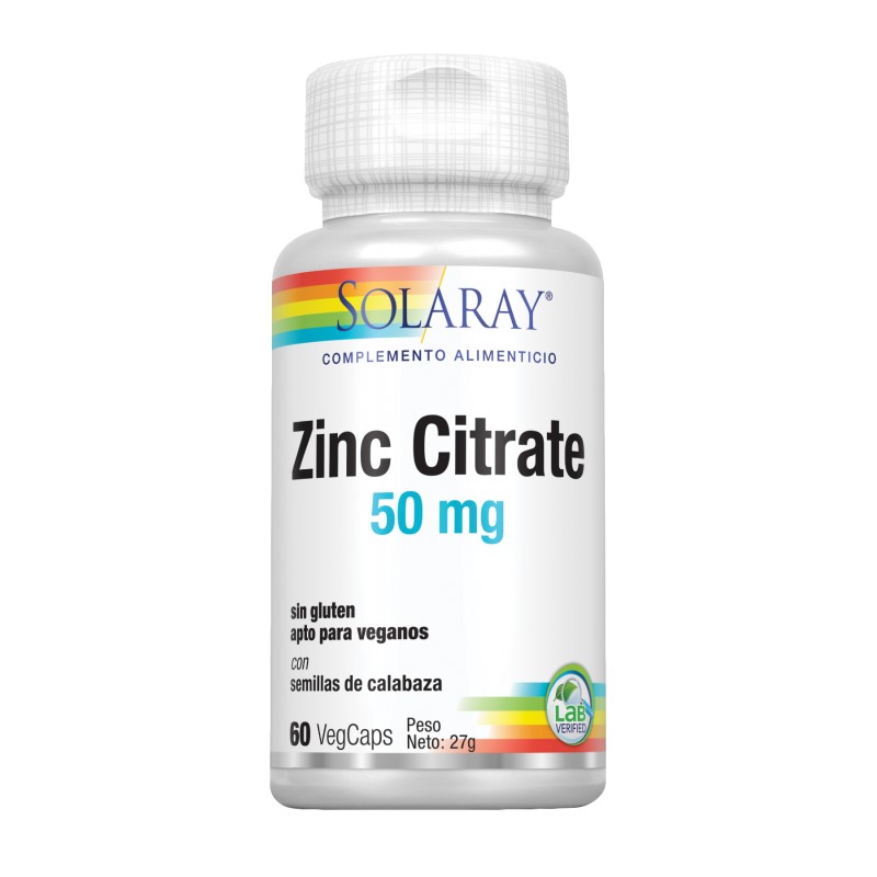 Zinc Citrate 50mg 60 vegecaps Solaray