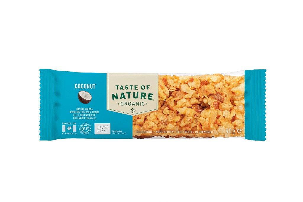 Barrita ecológica de Frutos Secos y Coco Taste of Nature 40g 