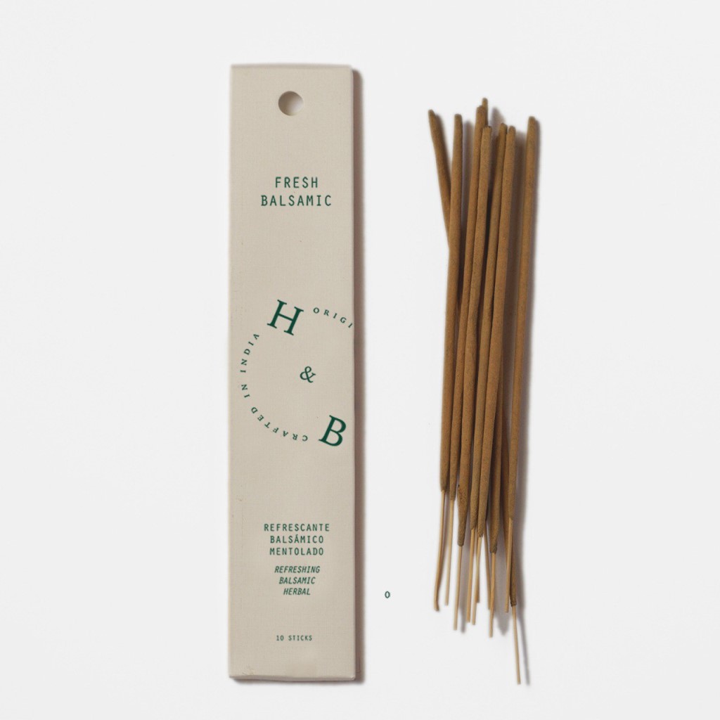 Incienso Natural Artesanal Fresh Balsamic   H&B (10 varillas) 