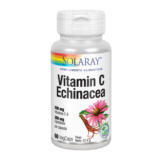 Vitamina C y Echinacea Solaray 60 cápsulas