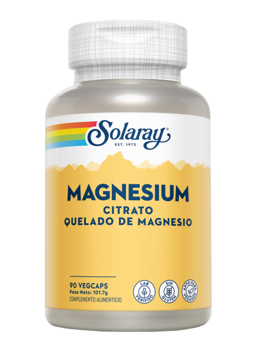 Magnesio Citrato Quelado   Solaray | Alta Biodisponibilidad   90 Cápsulas Vegetales